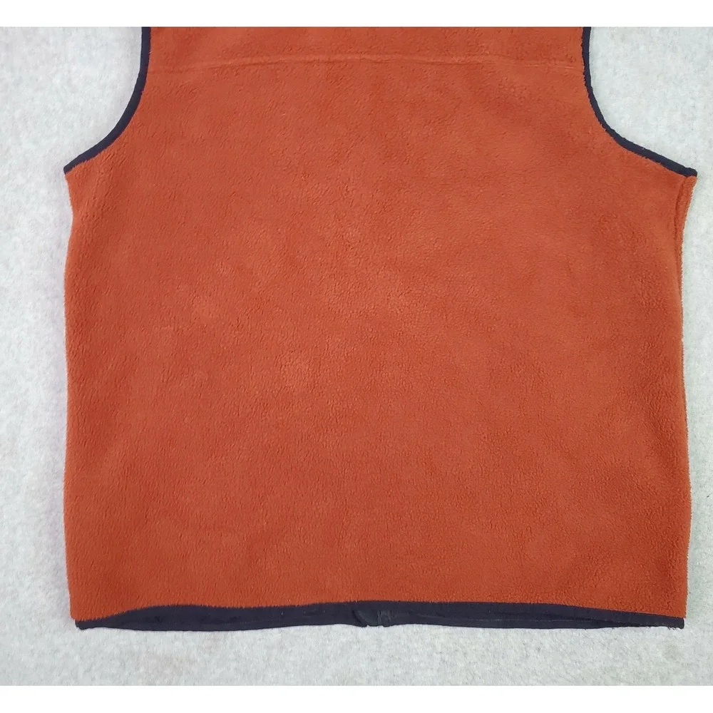 The North Face Vest Mens Large Rust Fleece Full Zip Insulated Pockets Outdoor